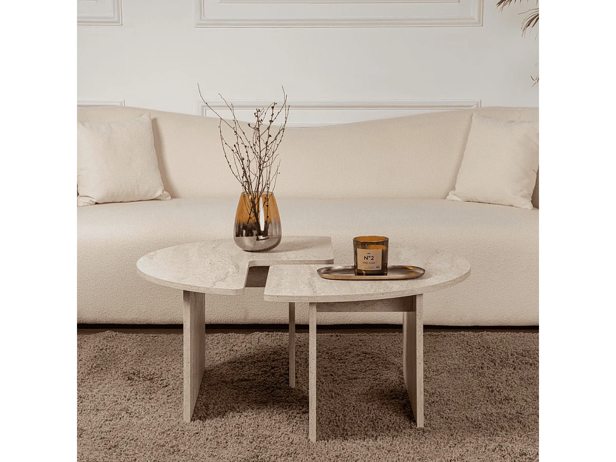 Lot de 2 tables basses L90 cm - MOIRA