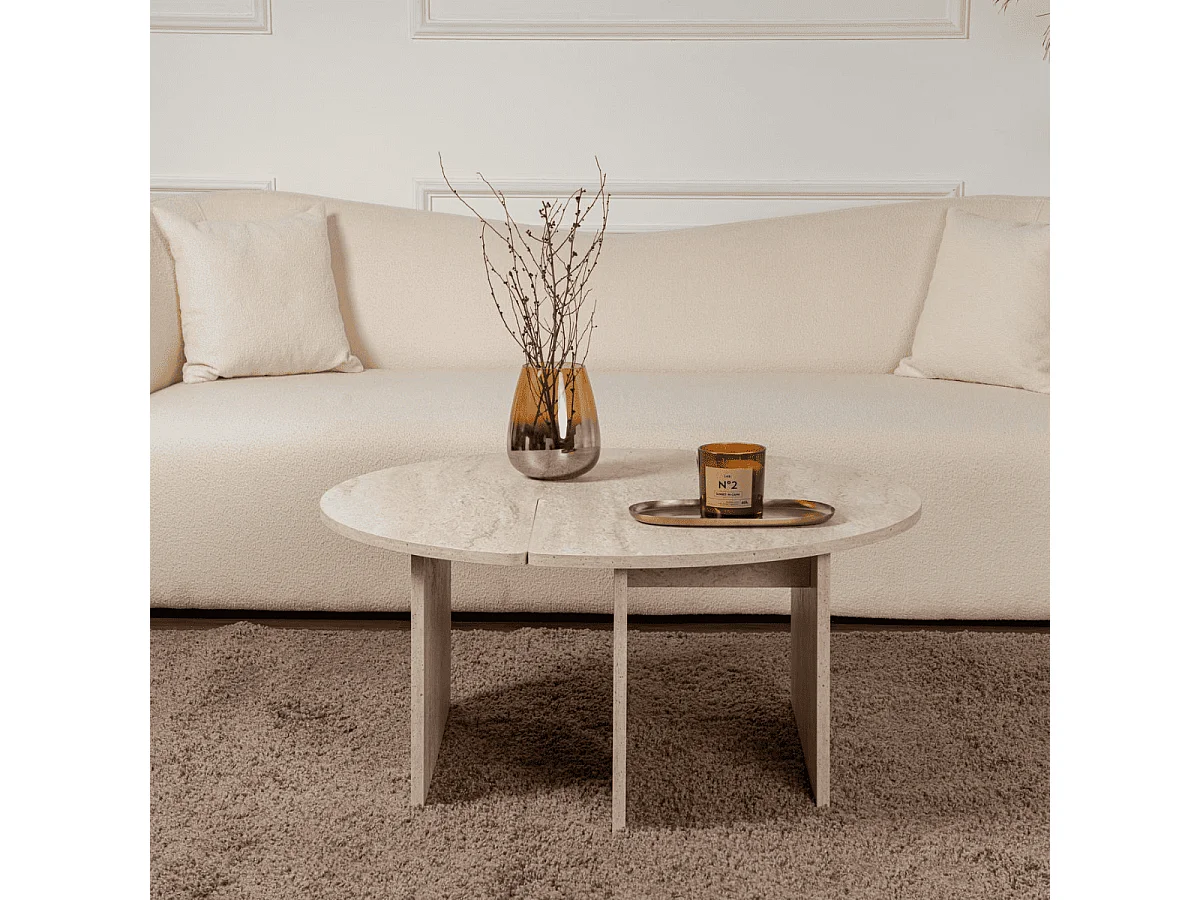 Lot de 2 tables basses L90 cm - MOIRA