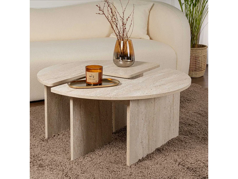 Lot de 2 tables basses L90 cm - MOIRA