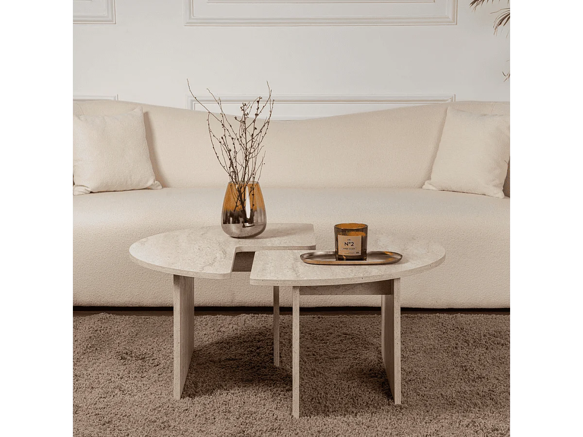 Lot de 2 tables basses L90 cm - MOIRA