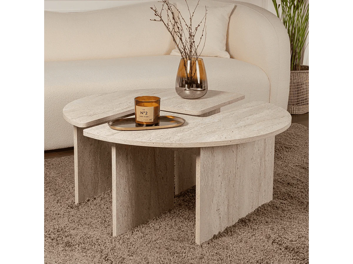 Lot de 2 tables basses L90 cm - MOIRA