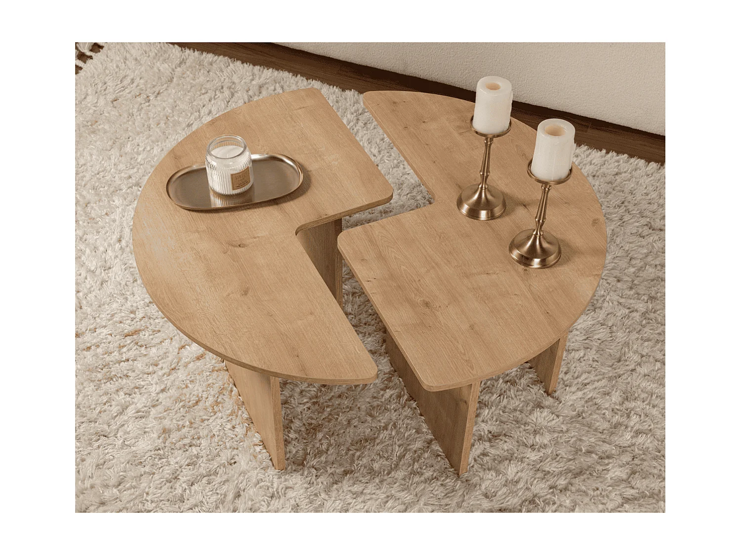 Lot de 2 tables basses L90 cm - MOIRA