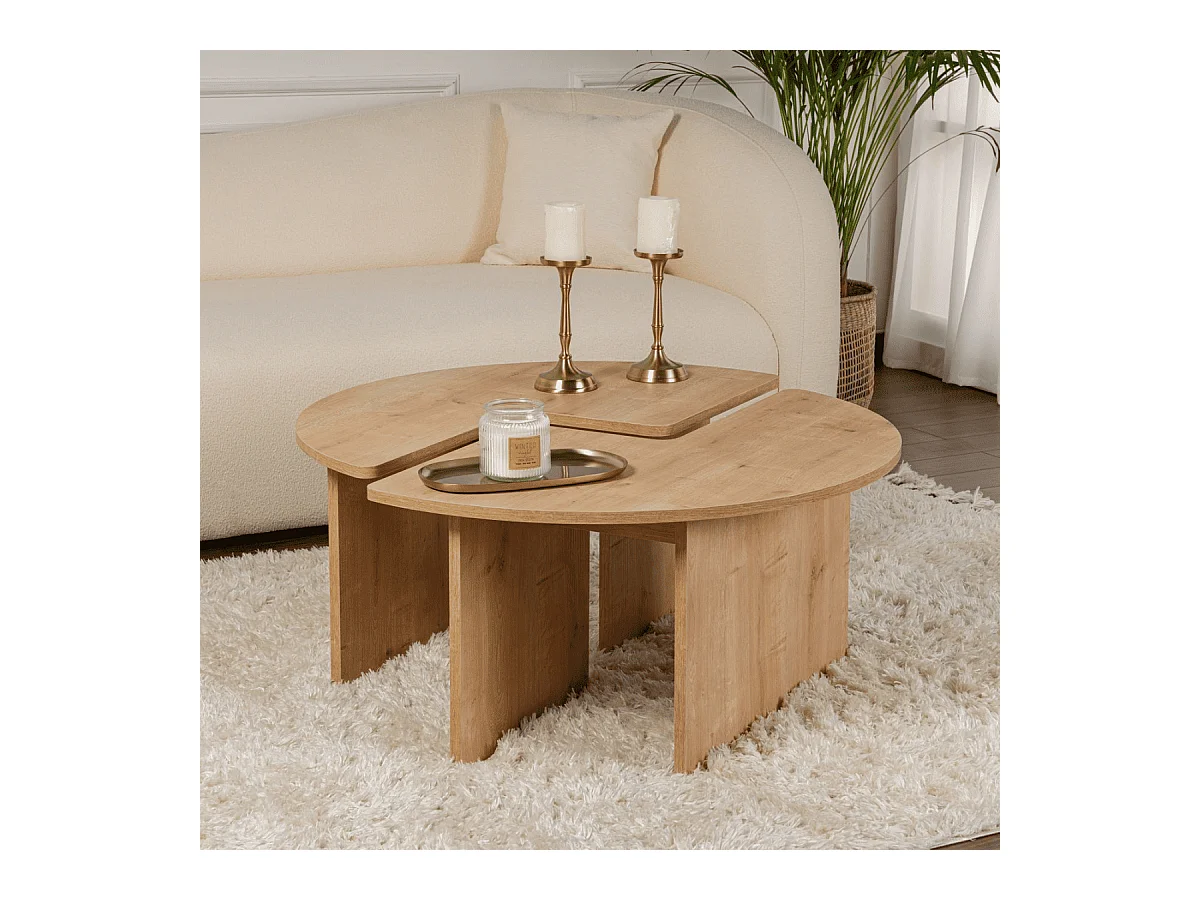 Lot de 2 tables basses L90 cm - MOIRA