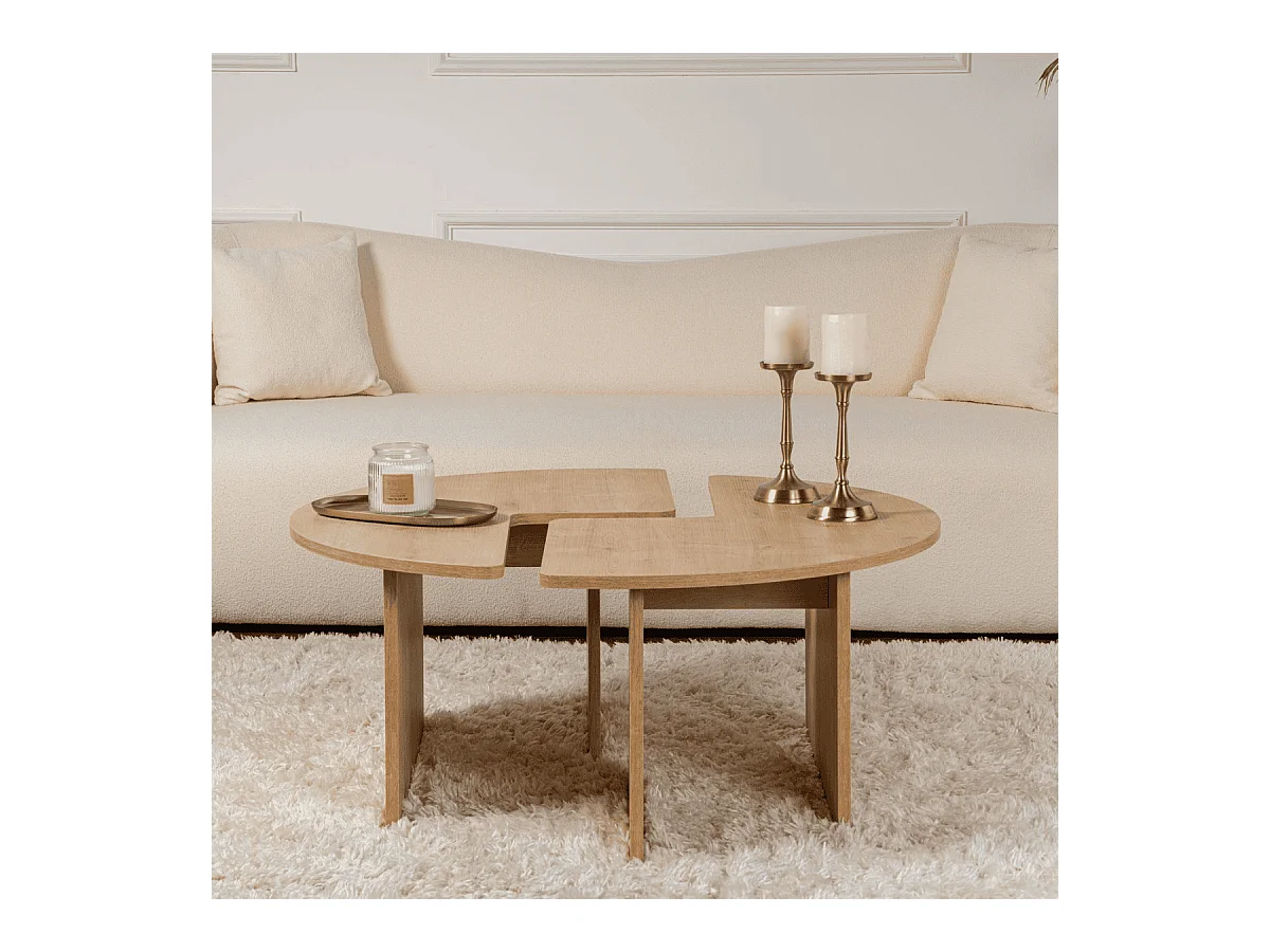 Lot de 2 tables basses L90 cm - MOIRA