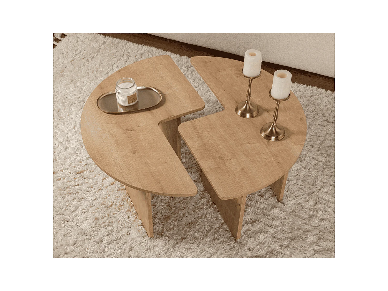 Lot de 2 tables basses L90 cm - MOIRA