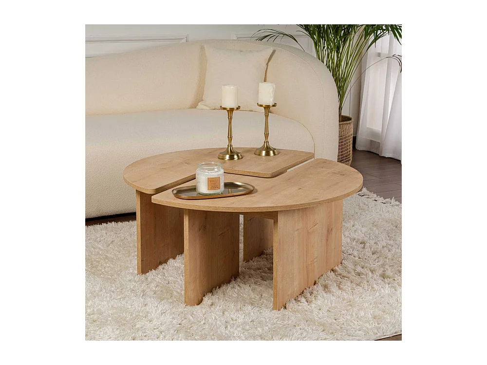 Lot de 2 tables basses L90 cm - MOIRA