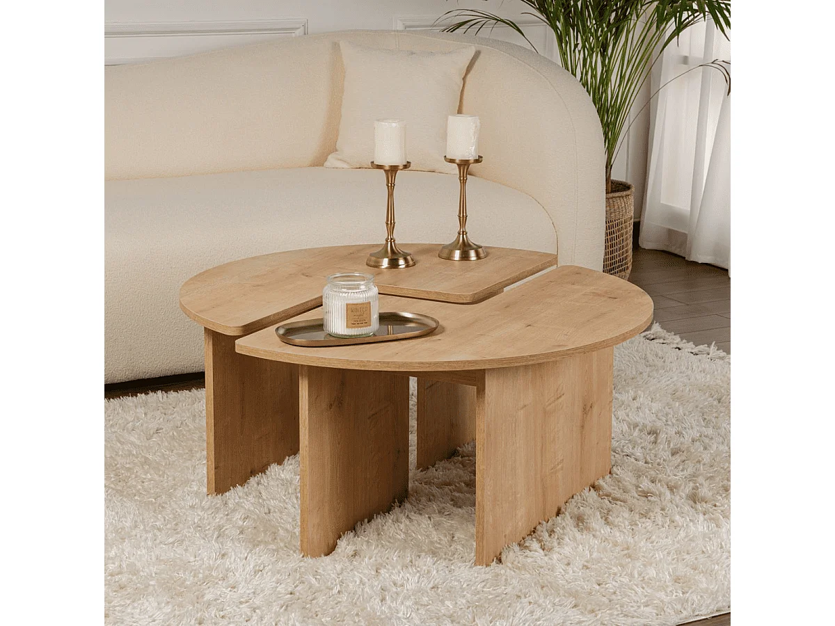 Lot de 2 tables basses L90 cm - MOIRA