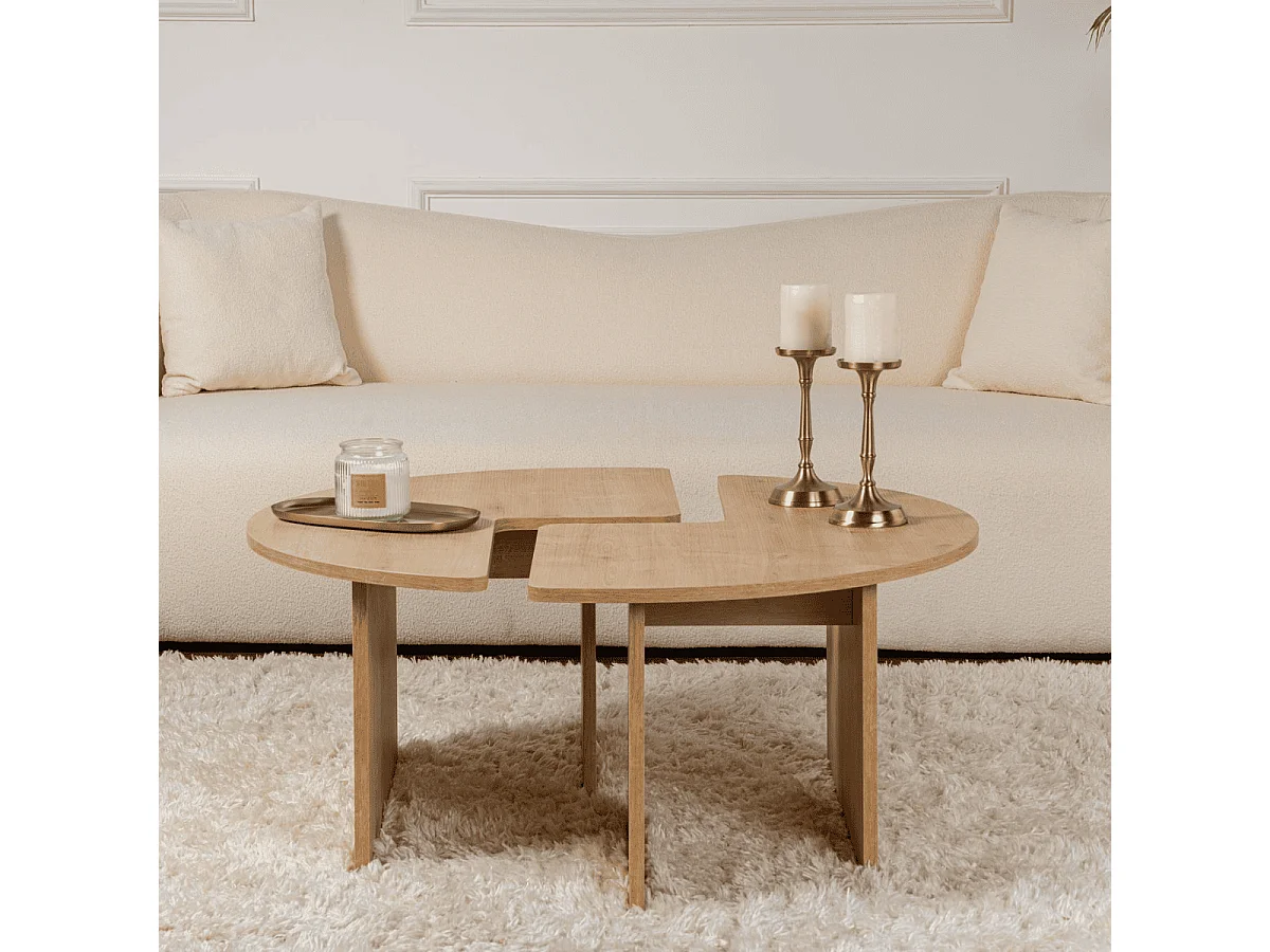 Lot de 2 tables basses L90 cm - MOIRA