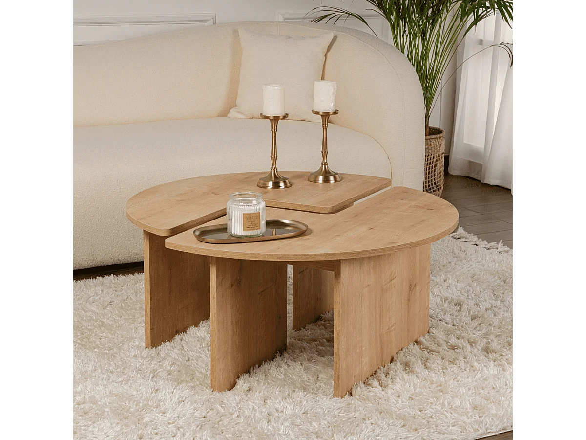 Lot de 2 tables basses L90 cm - MOIRA