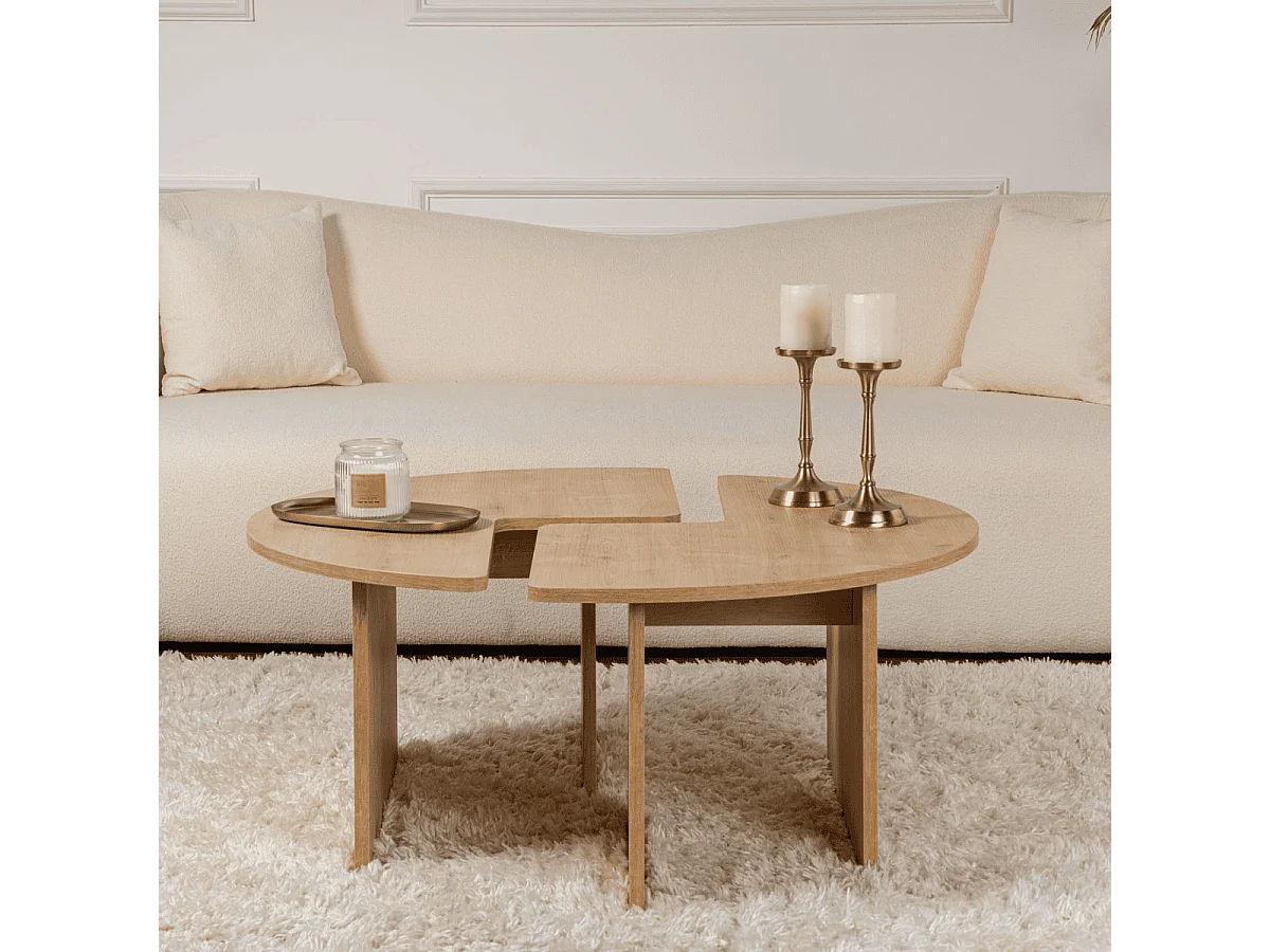 Lot de 2 tables basses L90 cm - MOIRA