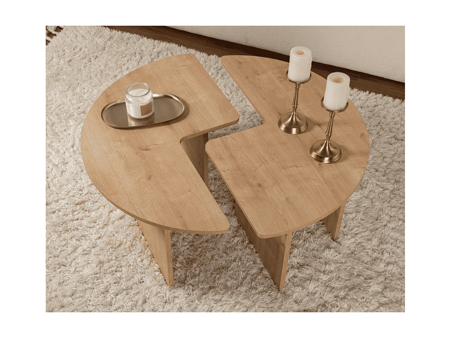 Lot de 2 tables basses L90 cm - MOIRA