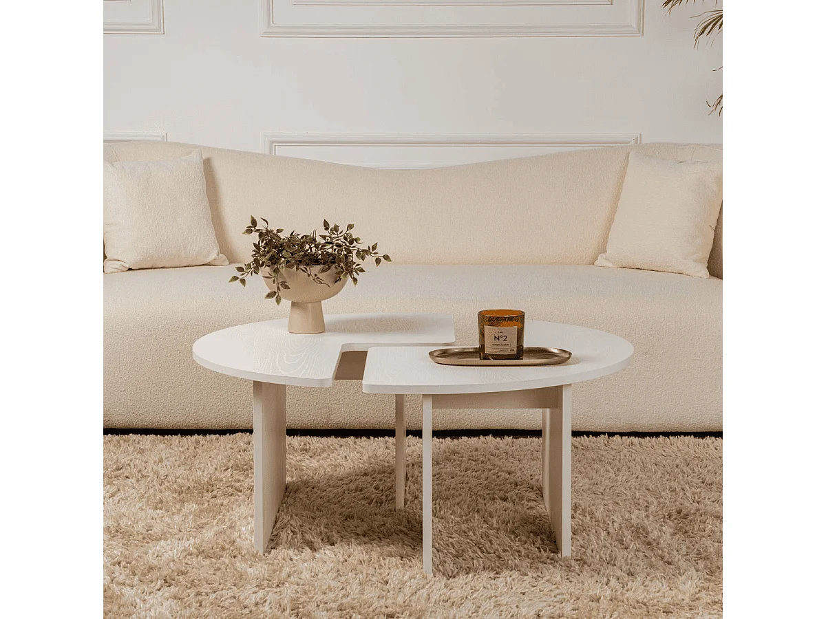 Lot de 2 tables basses L90 cm - MOIRA