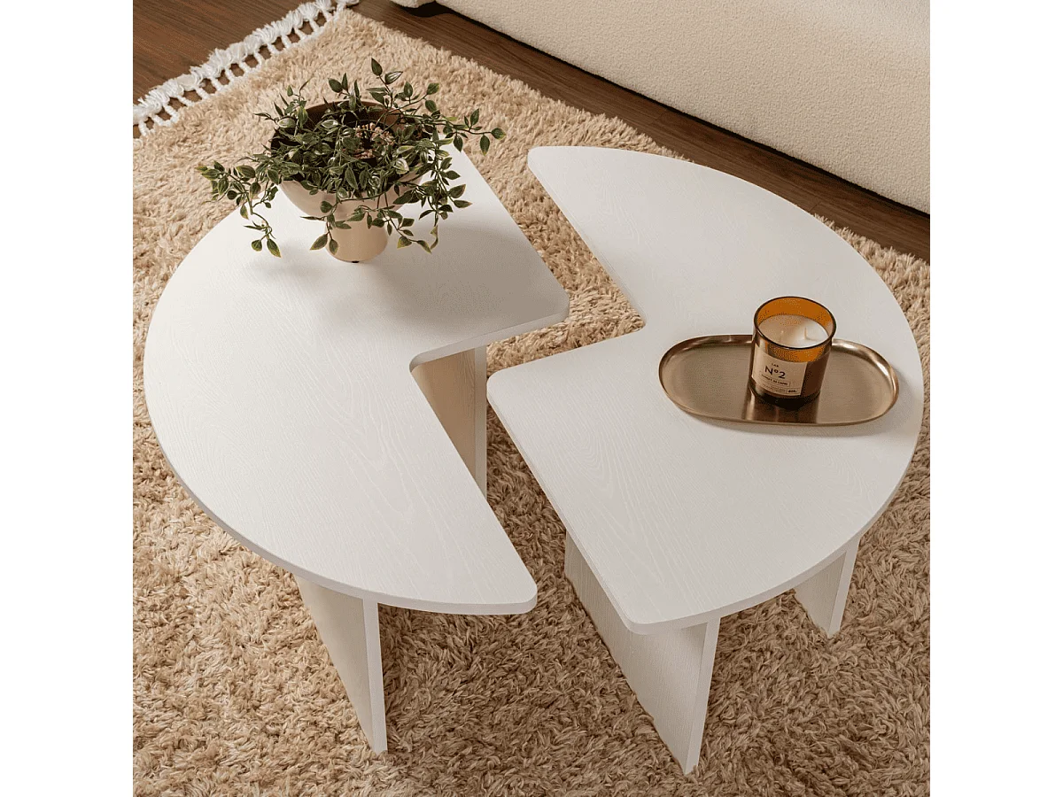 Lot de 2 tables basses L90 cm - MOIRA