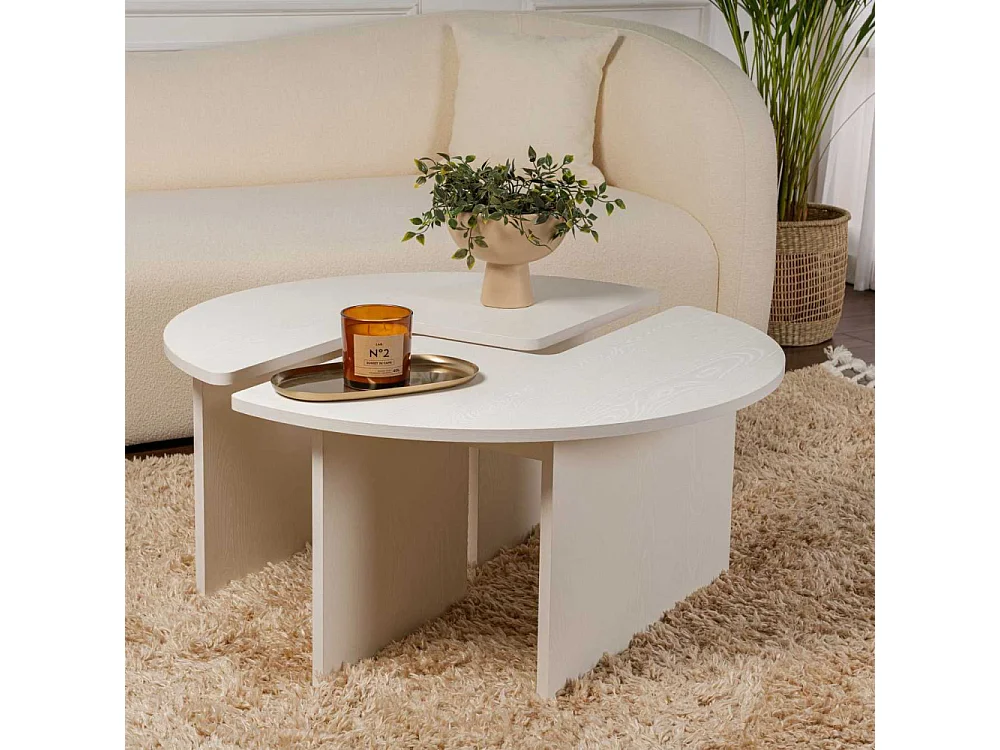 Lot de 2 tables basses L90 cm - MOIRA