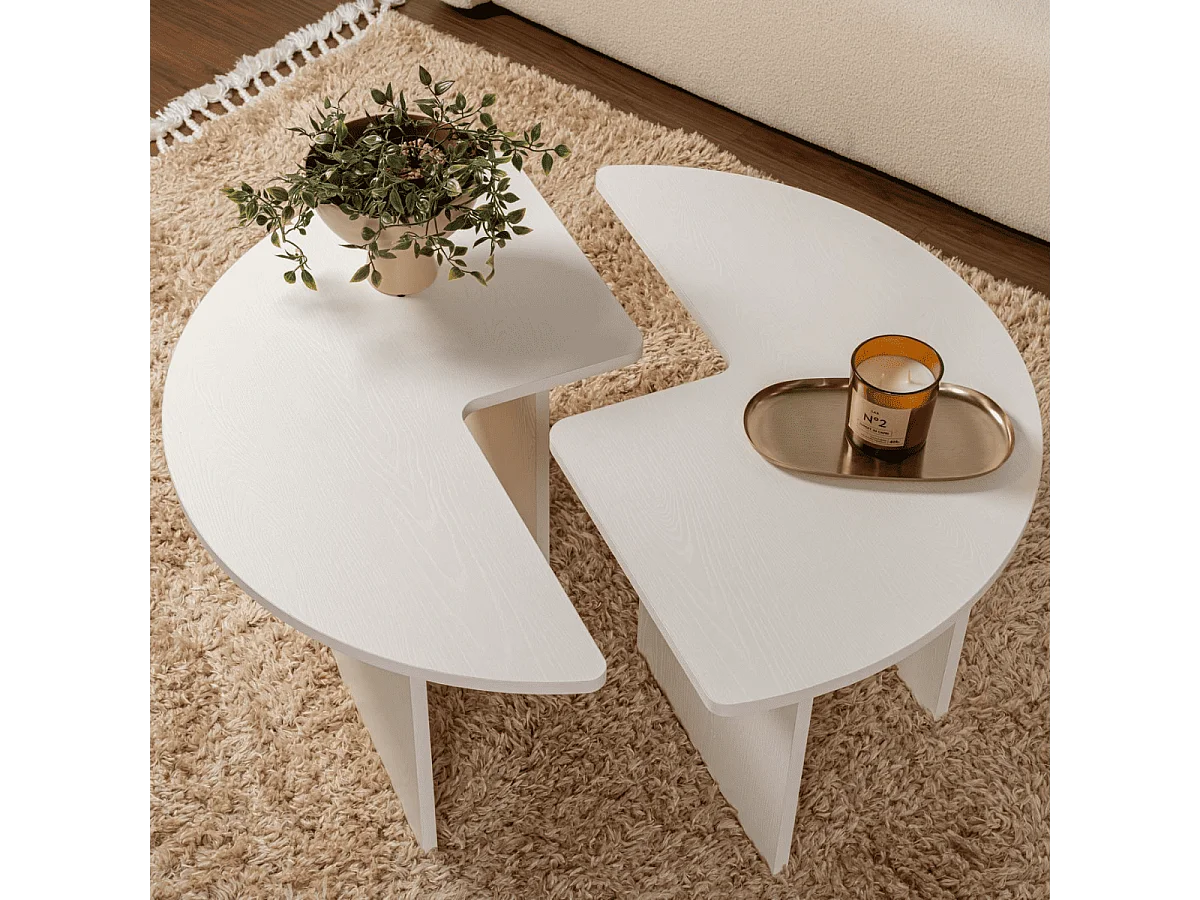Lot de 2 tables basses L90 cm - MOIRA