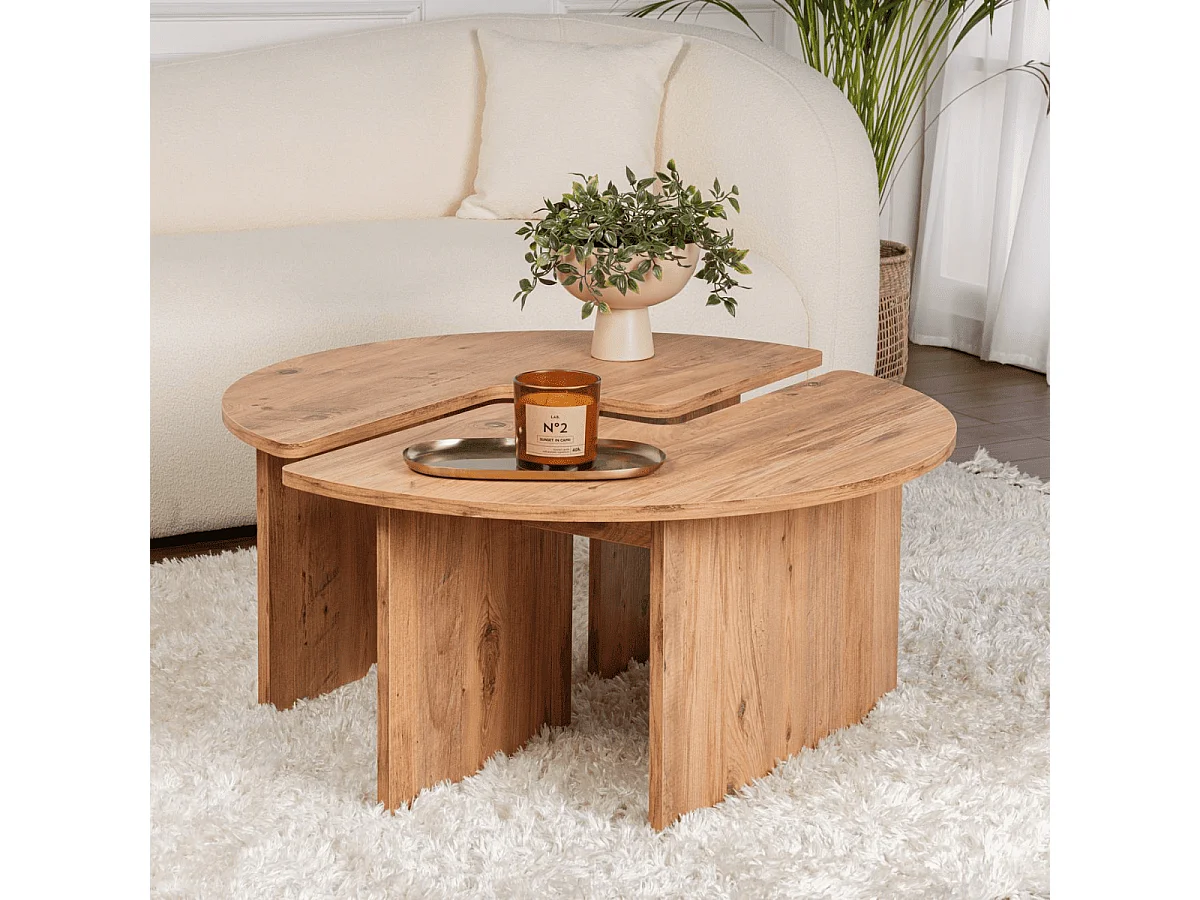 Set aus 2 Couchtischen L90 cm - MOIRA