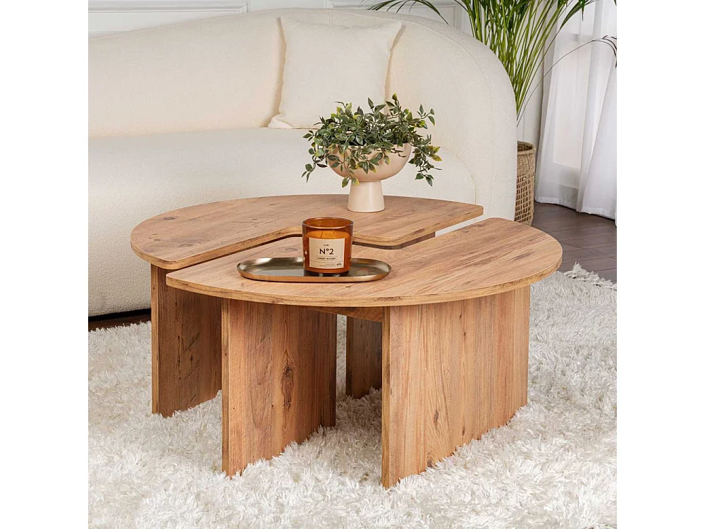 Lot de 2 tables basses L90 cm - MOIRA