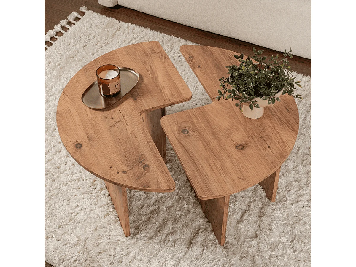 Set aus 2 Couchtischen L90 cm - MOIRA