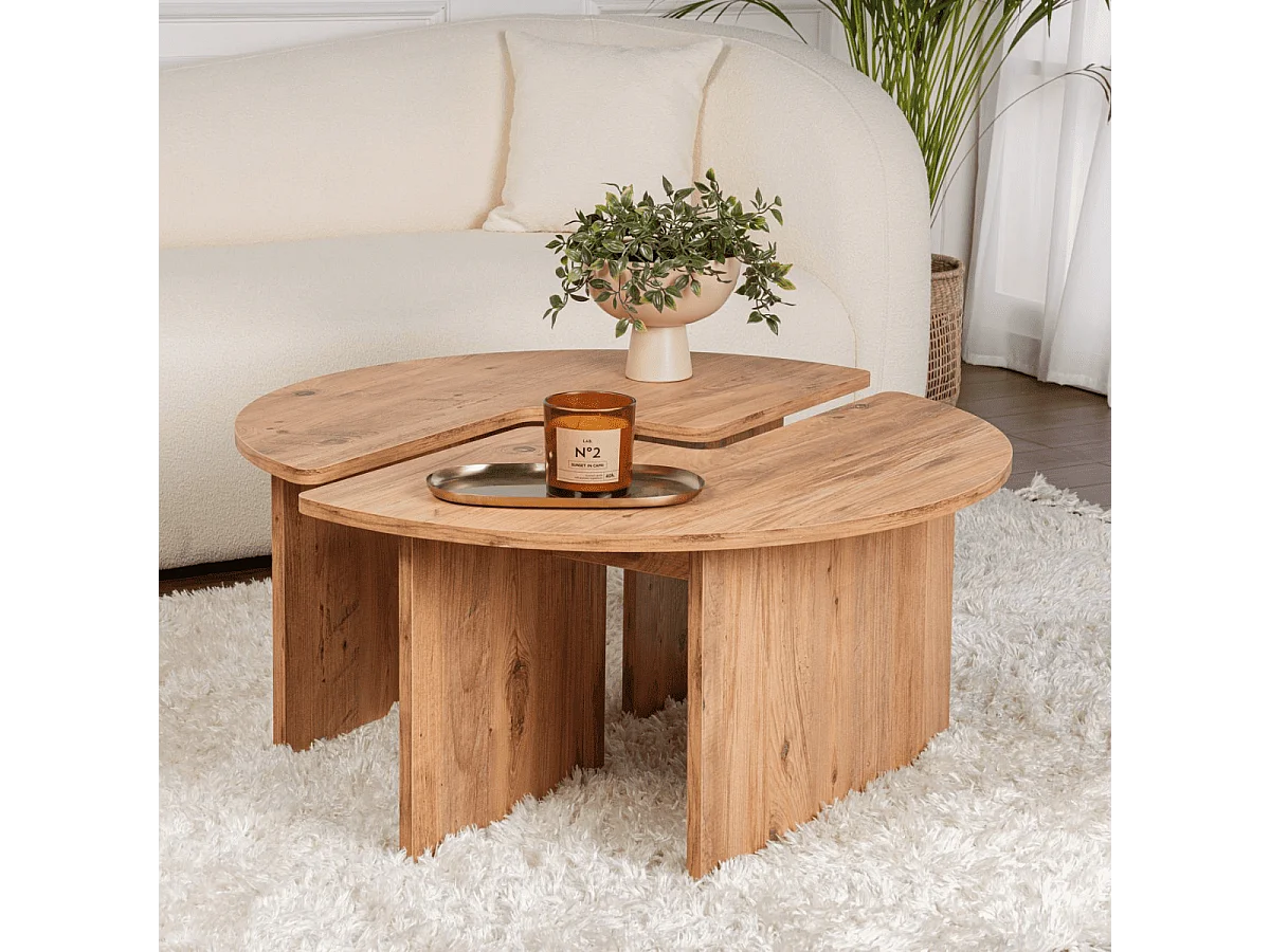 Set aus 2 Couchtischen L90 cm - MOIRA