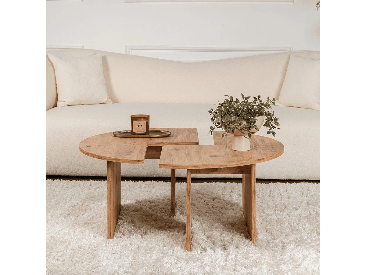 Lot de 2 tables basses L90 cm - MOIRA