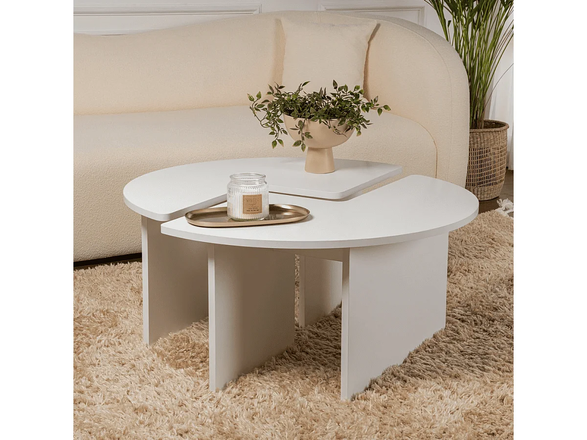 Set van 2 salontafels L90 cm - MOIRA