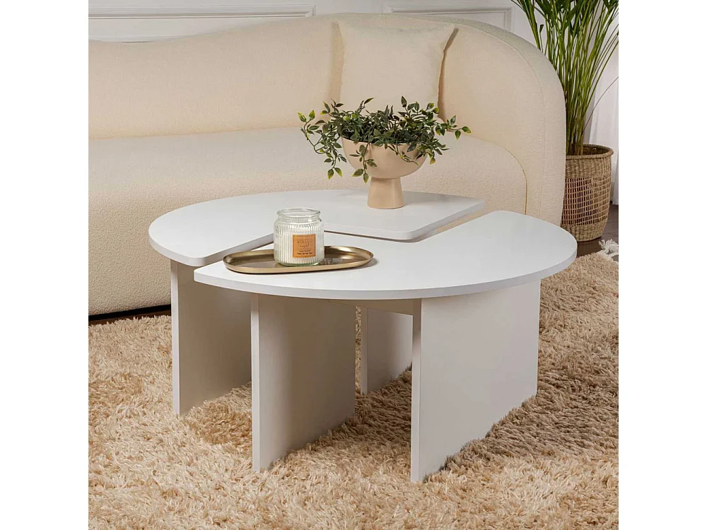 Set van 2 salontafels L90 cm - MOIRA