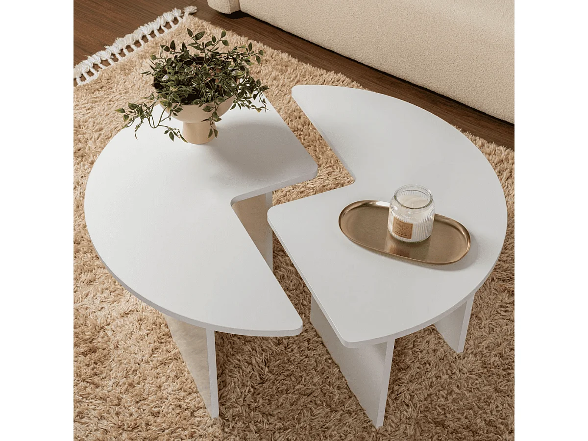 Set aus 2 Couchtischen L90 cm - MOIRA