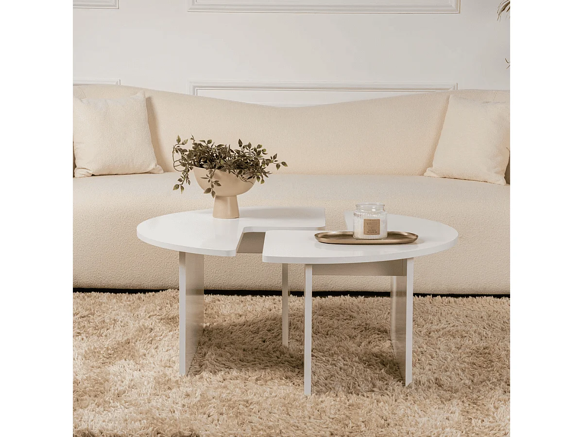 Set aus 2 Couchtischen L90 cm - MOIRA