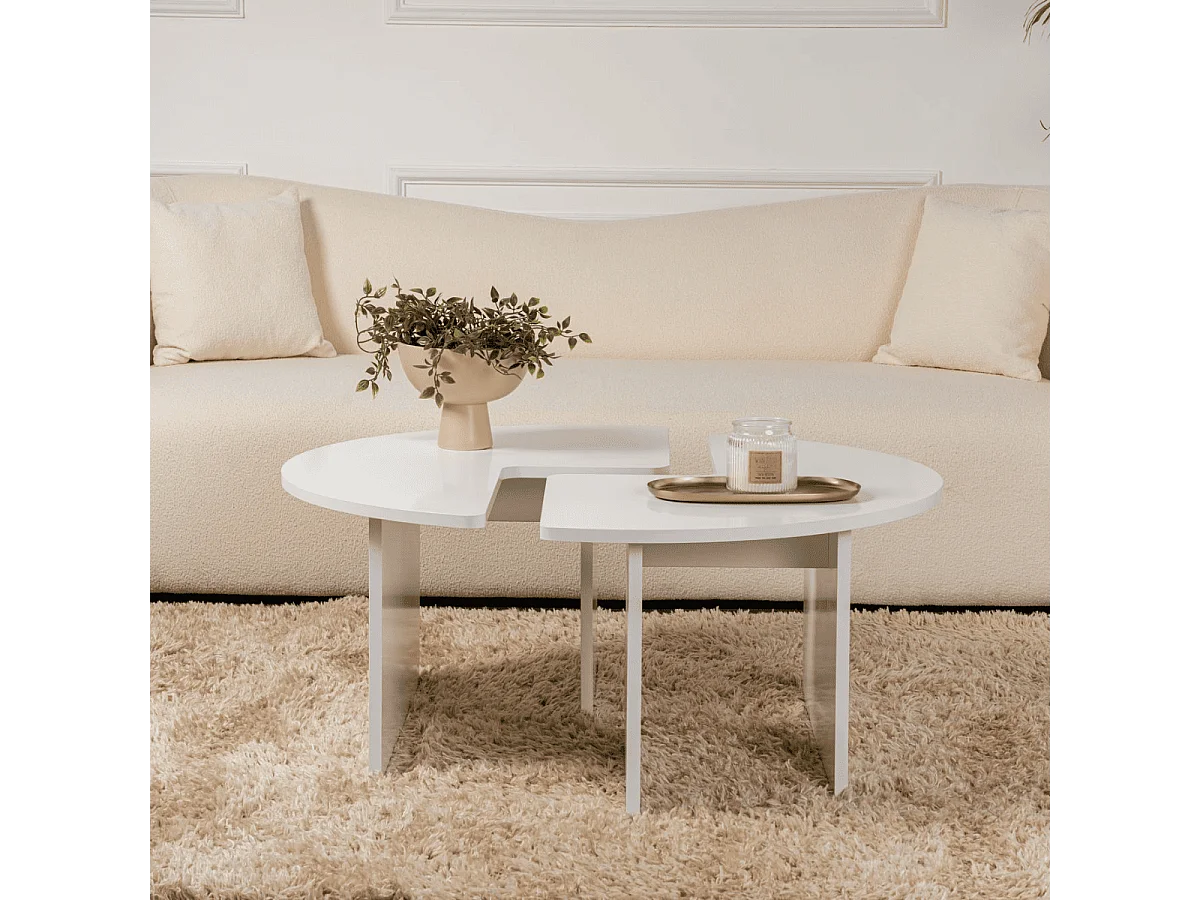 Lot de 2 tables basses L90 cm - MOIRA