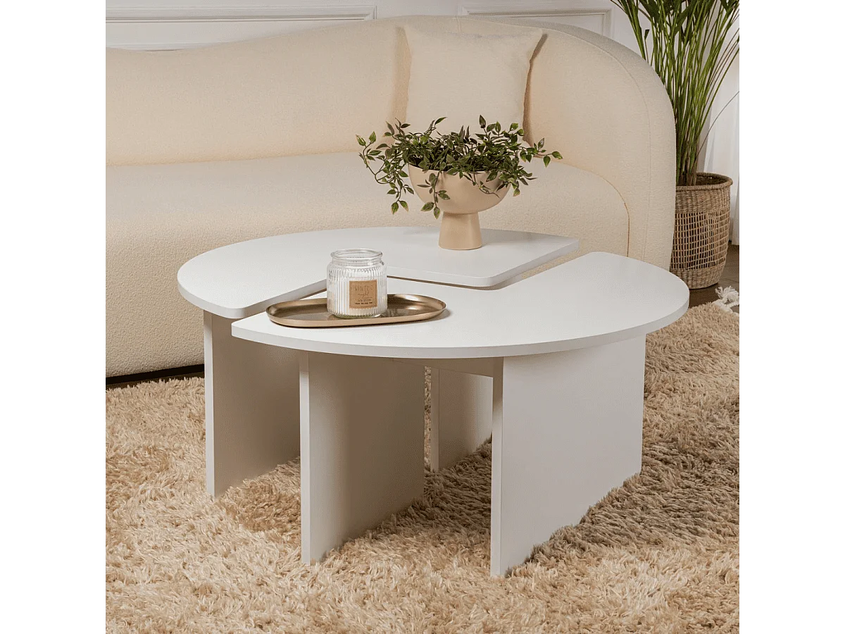 Lot de 2 tables basses L90 cm - MOIRA