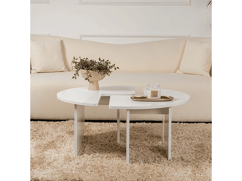 Lot de 2 tables basses L90 cm - MOIRA