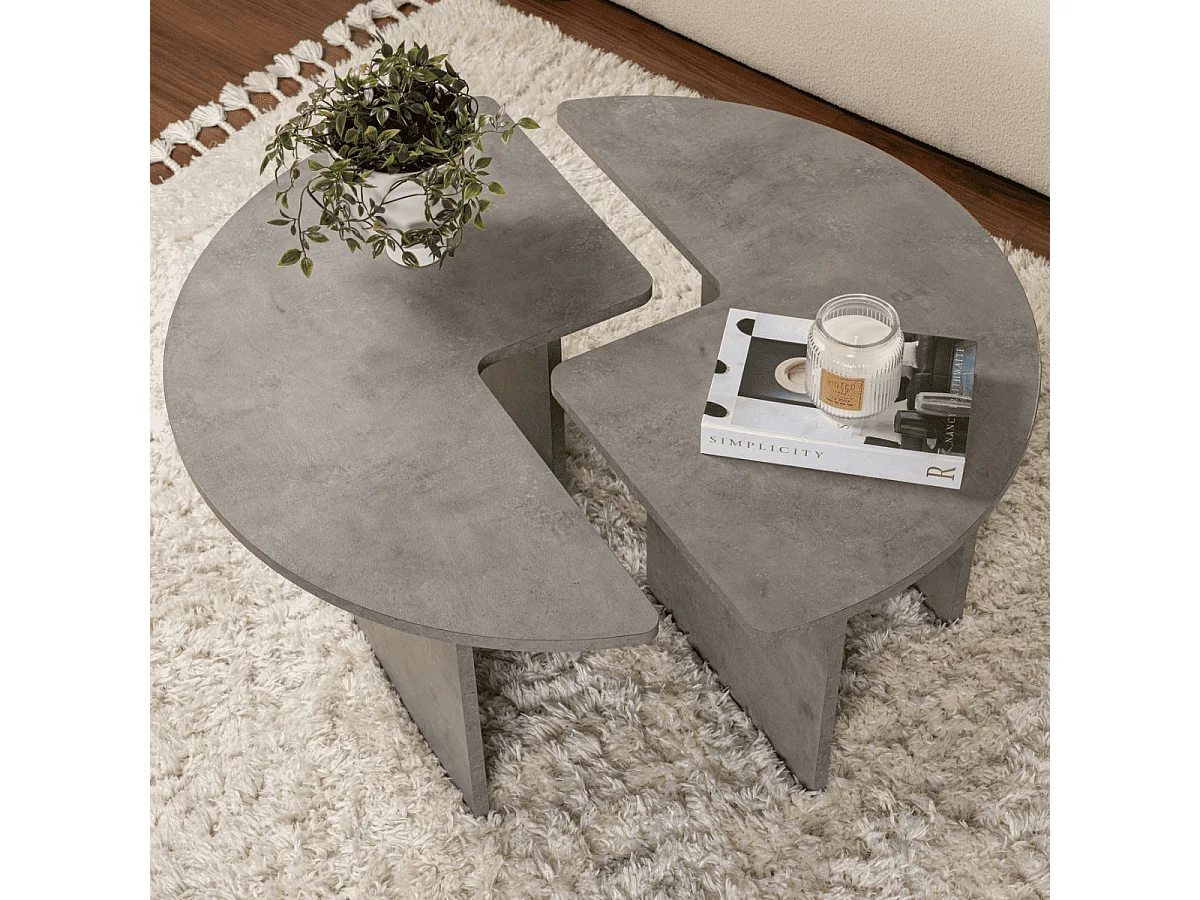 Lot de 2 tables basses L90 cm - MOIRA