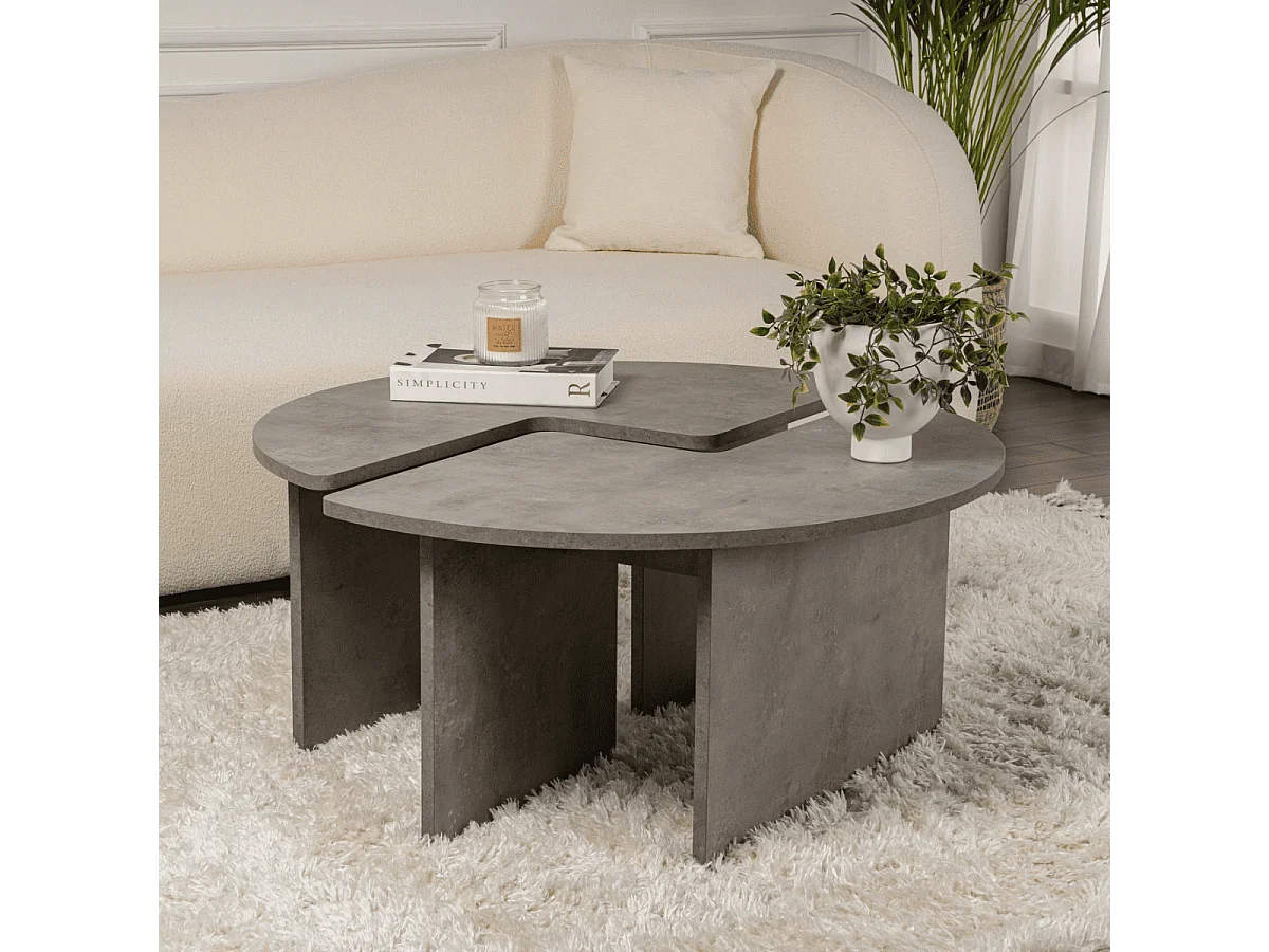 Lot de 2 tables basses L90 cm - MOIRA