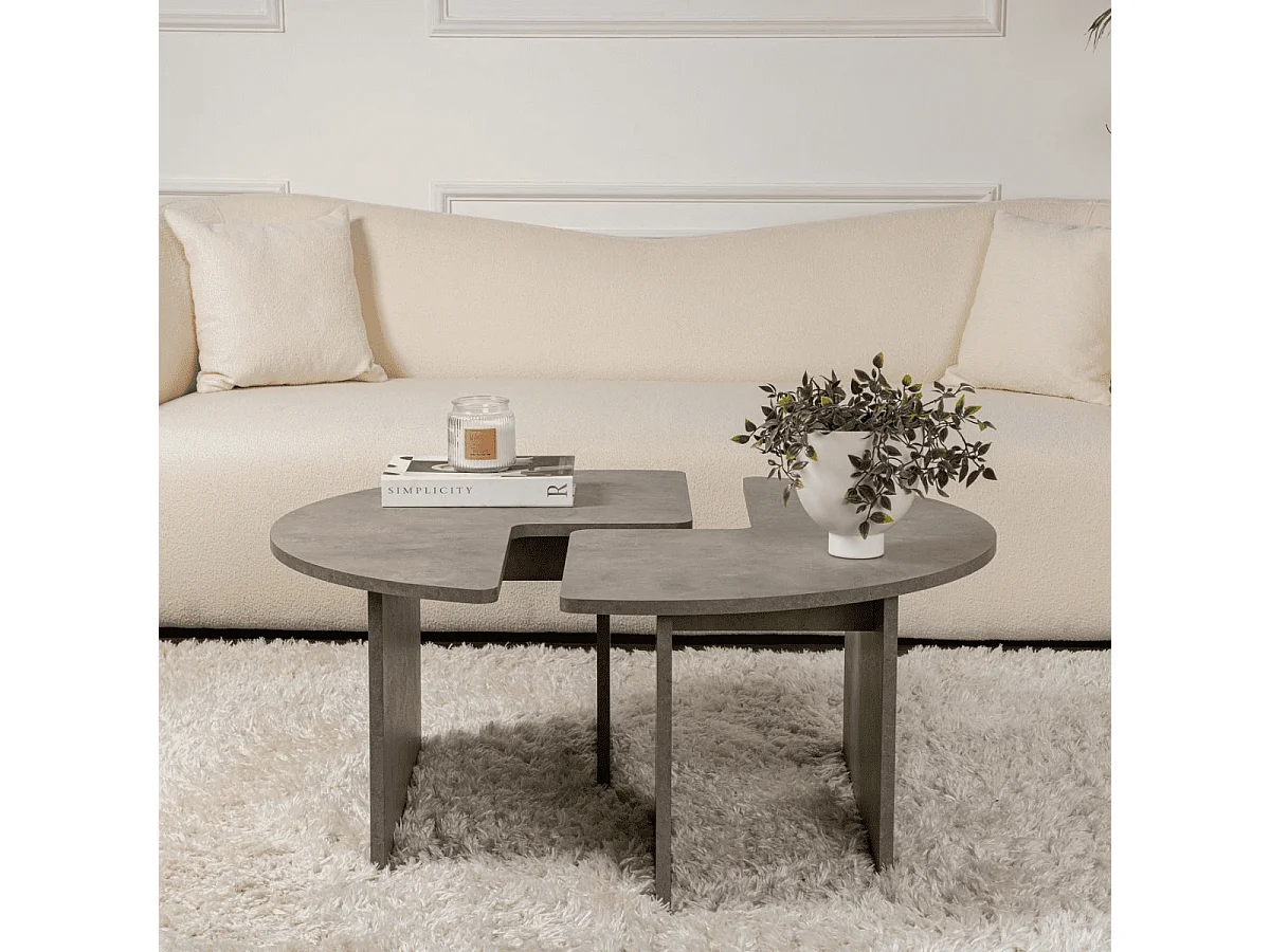 Lot de 2 tables basses L90 cm - MOIRA