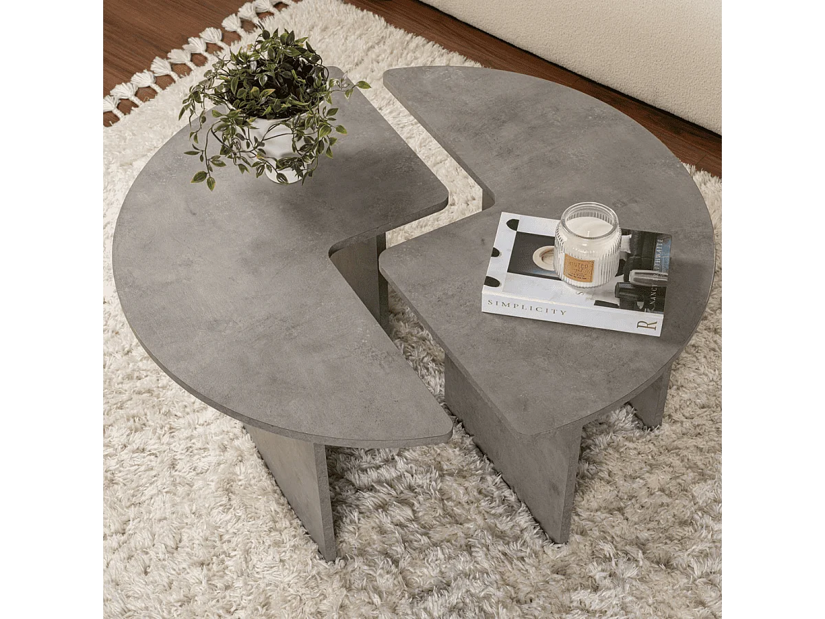 Lot de 2 tables basses L90 cm - MOIRA