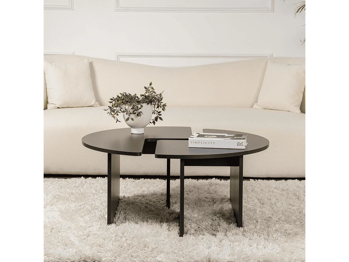 Lot de 2 tables basses L90 cm - MOIRA