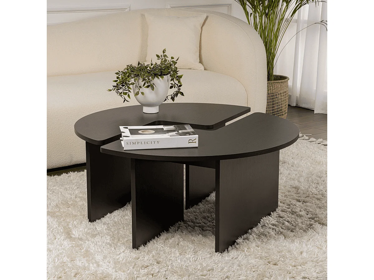 Lot de 2 tables basses L90 cm - MOIRA