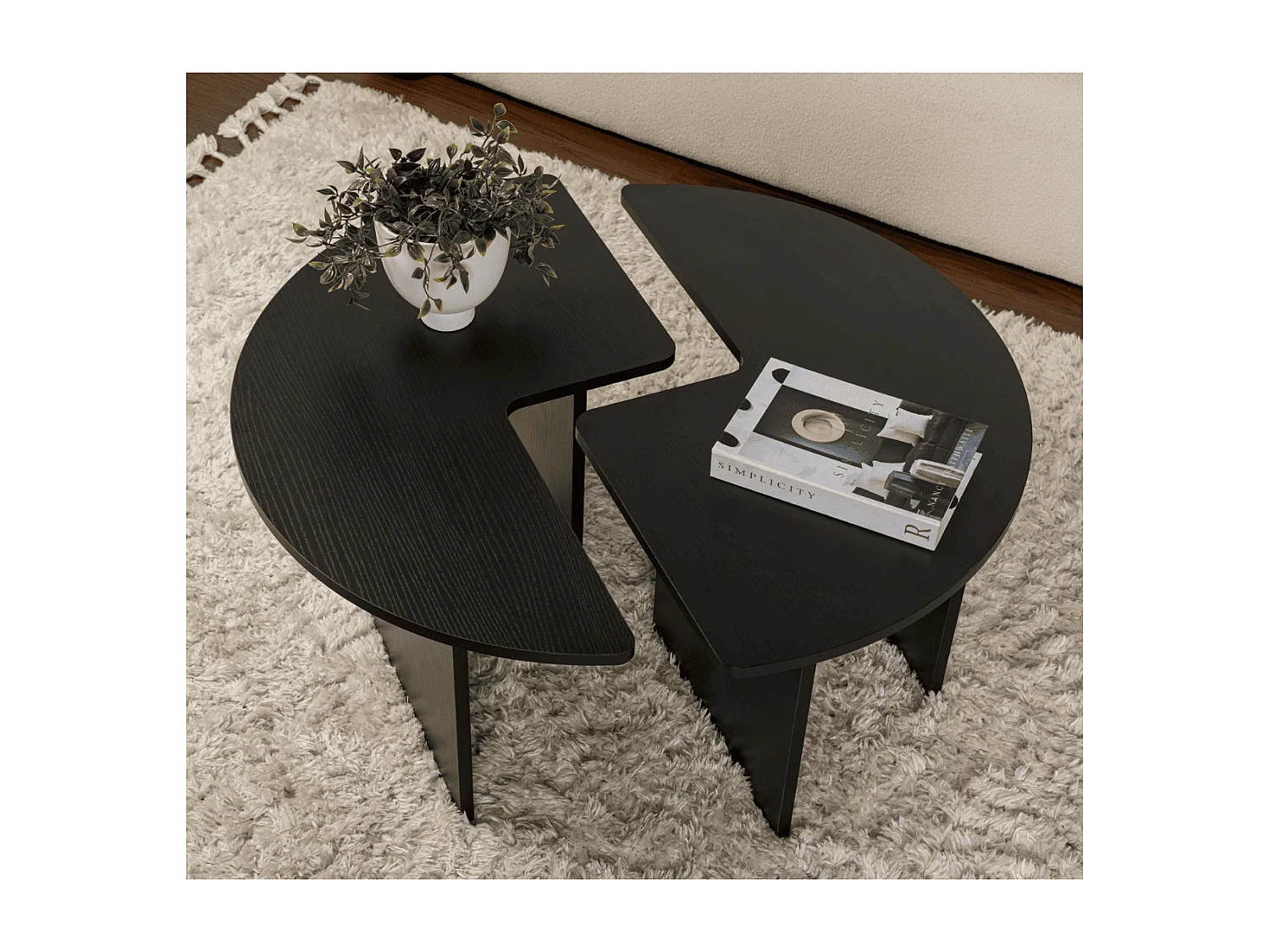 Lot de 2 tables basses L90 cm - MOIRA