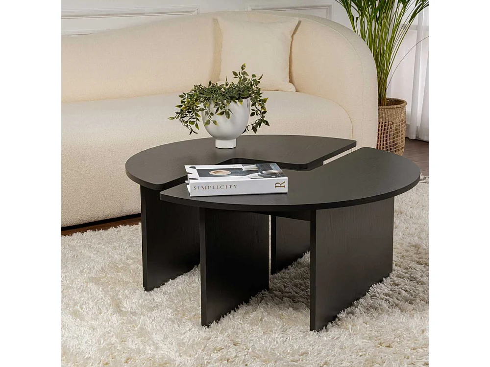 Lot de 2 tables basses L90 cm - MOIRA