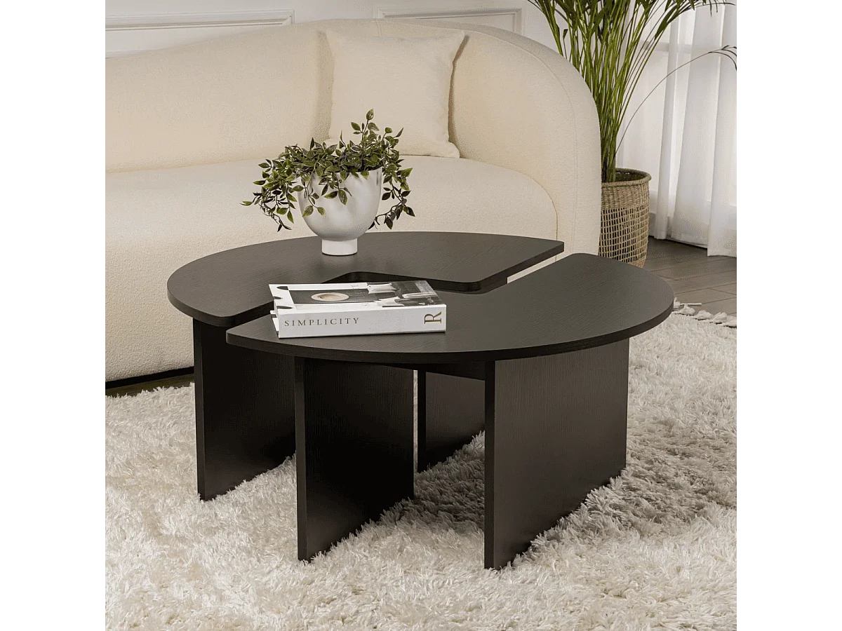 Lot de 2 tables basses L90 cm - MOIRA