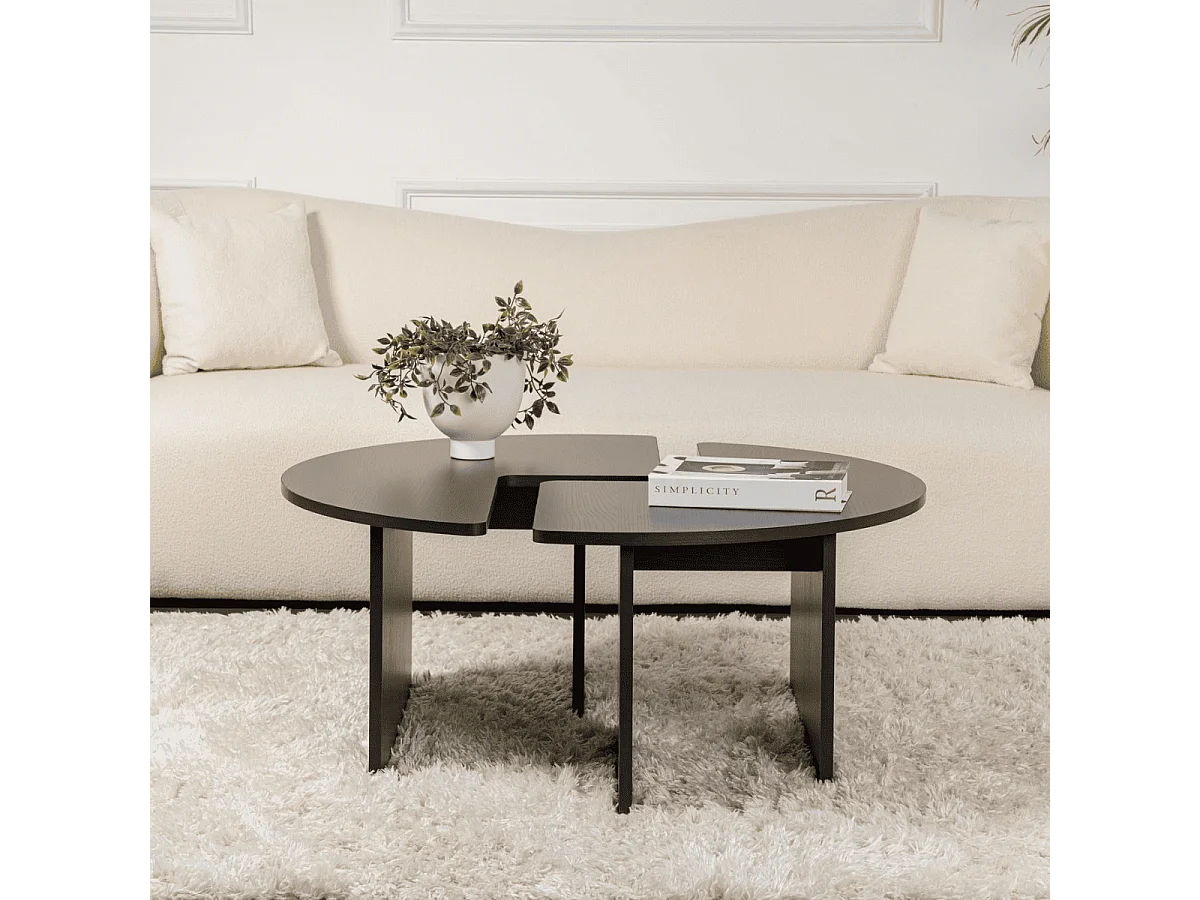 Lot de 2 tables basses L90 cm - MOIRA