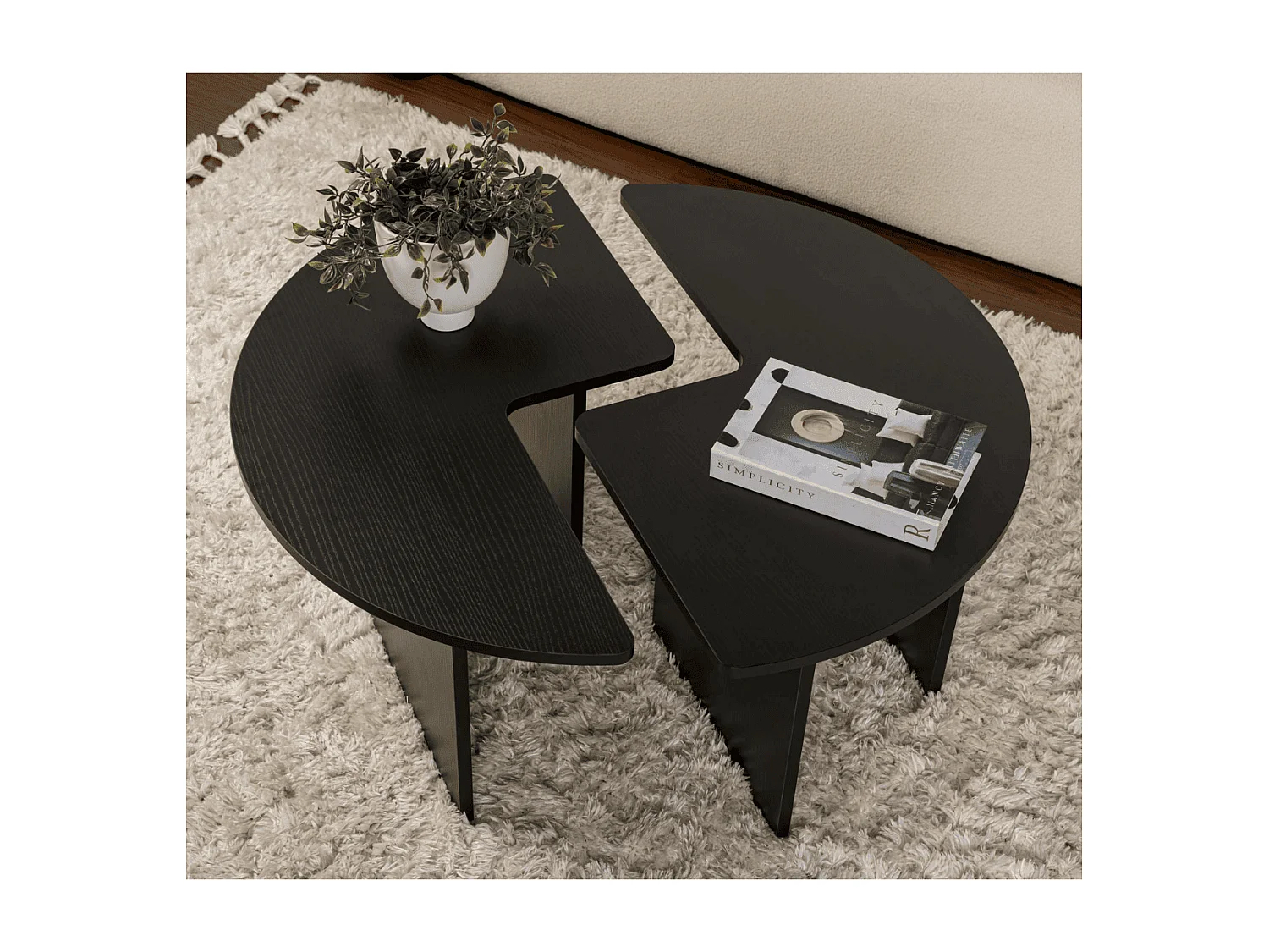 Lot de 2 tables basses L90 cm - MOIRA