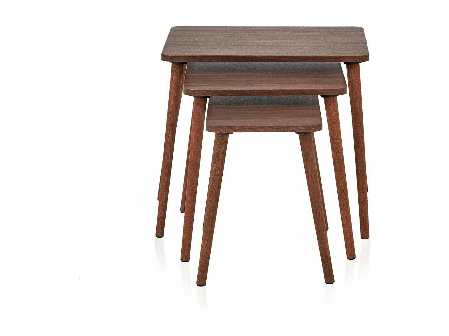 Set van 3 nestbare salontafels, walnoot decor L58 cm - TUVAL