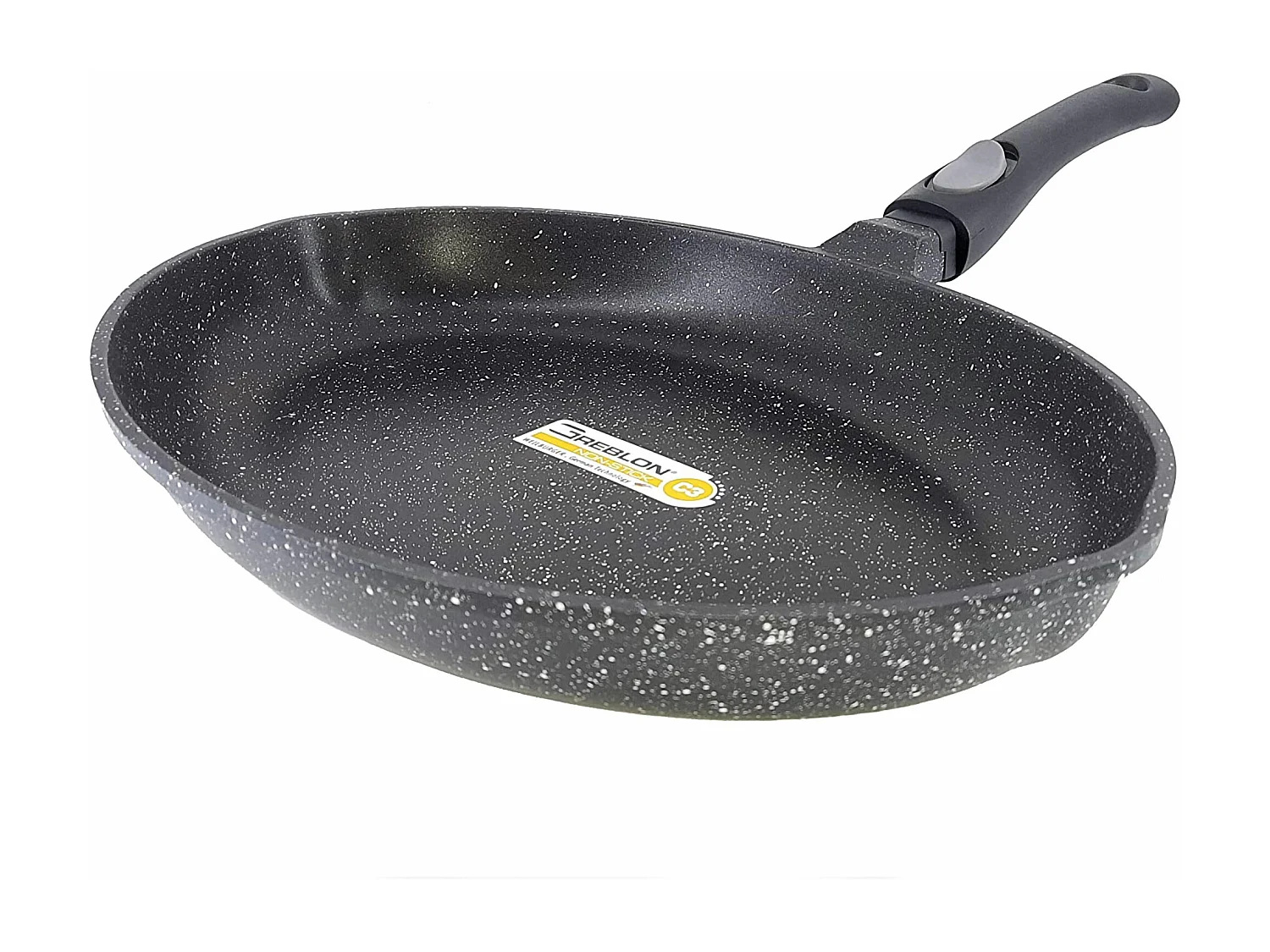 Aluminium-Gusseisen-Fischpfanne mit abnehmbarem Griff, 34 cm