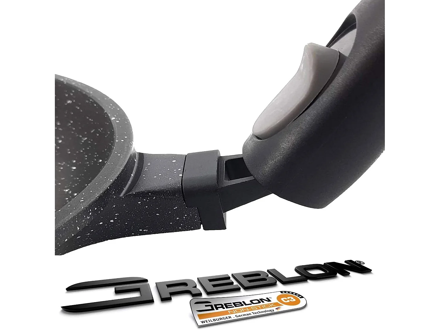 Aluminium-Gusseisen-Fischpfanne mit abnehmbarem Griff, 34 cm