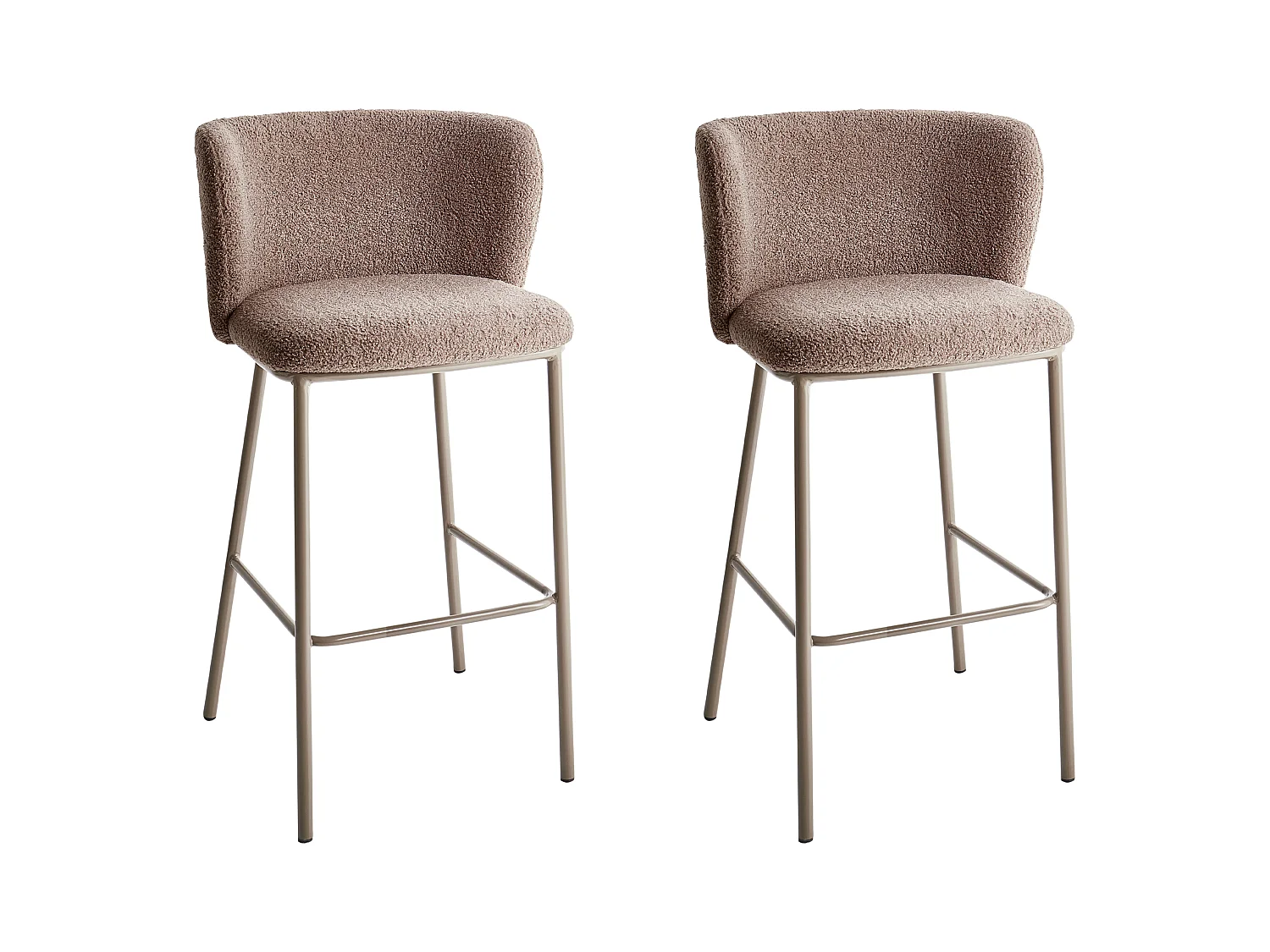 Set van 2 barstoelen MINA II Bouclé Bruin