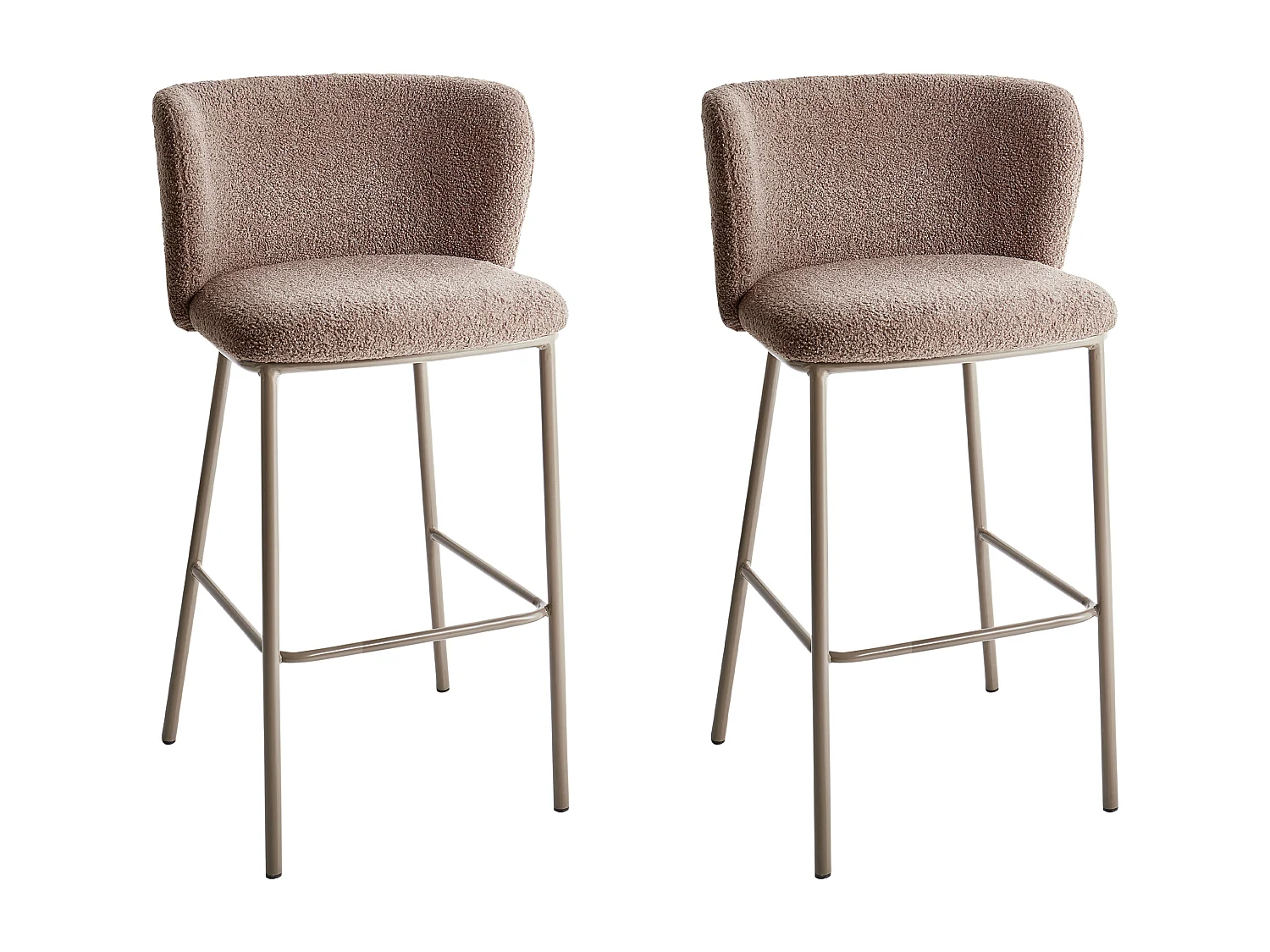 Set van 2 barstoelen MINA II Bouclé Bruin