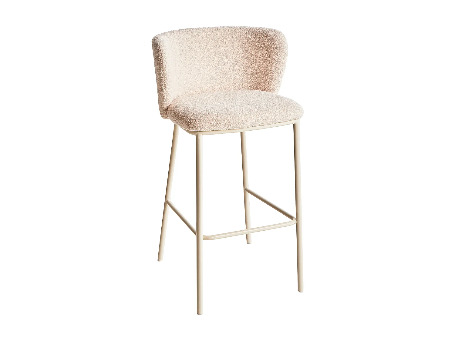 Lot de 2 chaises de bar MINA II Bouclé Beige clair