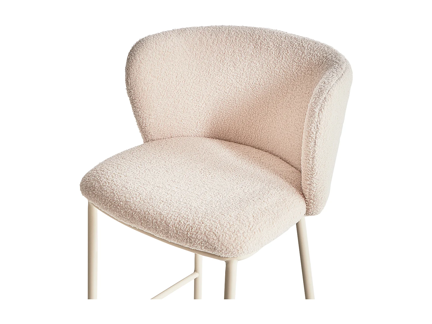 Lot de 2 chaises de bar MINA II Bouclé Beige clair