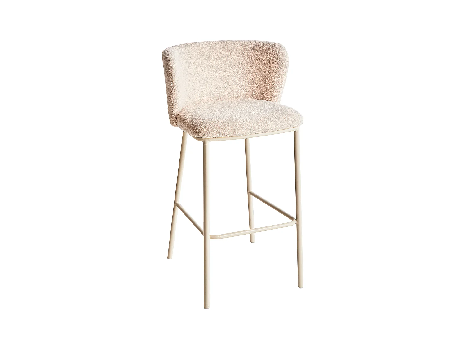 Lot de 2 chaises de bar MINA II Bouclé Beige clair